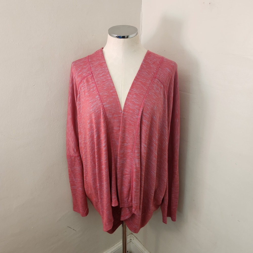 Levis Womens XL Red Space Dye Open Front Draped‎ Cardigan Sweater Lightweight